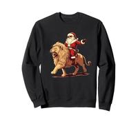 Balade de Noël Amusante avec Père Noël et Lion Sweatshirt