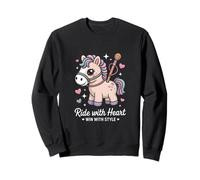 Balade de Poney Kawaii avec cœur Gagnant avec Style Sweatshirt