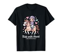 Balade de Poney Kawaii avec cœur Gagnant avec Style T-Shirt