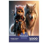 Balade du Chat-Loup 1000 Pièces Pack Puzzle Faune fantaisiste et Amusante Puzzle Voitureton Extra-épais - Collectionneurs’ Favorite, Détente, Pause Bureau Voyage Et Fêtes 52x38cm/1000pcs
