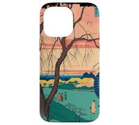 Balade du Soir À Edo Paysage Ukiyo-e Sérénité Art Japonais Coque pour iPhone 14 Pro Max