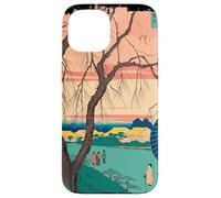 Balade du Soir À Edo Paysage Ukiyo-e Sérénité Art Japonais Coque pour iPhone 15