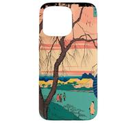 Balade du Soir À Edo Paysage Ukiyo-e Sérénité Art Japonais Coque pour iPhone 15 Pro Max