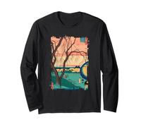 Balade du Soir À Edo Paysage Ukiyo-e Sérénité Art Japonais Manche Longue