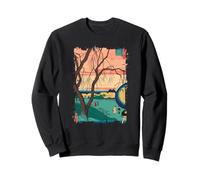 Balade du Soir À Edo Paysage Ukiyo-e Sérénité Art Japonais Sweatshirt