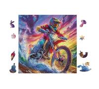 Balade en Moto 100 Pièces Puzzle Famille en Carton Anti-Déchirure Difficulté Moyenne Jeu De Société Soirée Entre Amis Cadeau Noël Famille Pas Cher 28x28cm