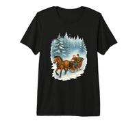 Balade en traîneau à Cheval dans la forêt T-Shirt Haut de Gamme