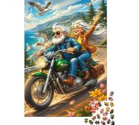 Balade Moto 1000 Pièces Mini Puzzle pour Adultes | 38x26cm Carton Décoration Salon Coupe Précise Détente Familiale