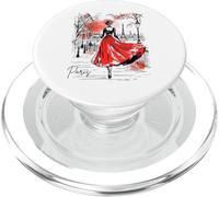Balade Nocturne Parisienne Art Romantique Femmes Paris PopSockets PopGrip pour MagSafe