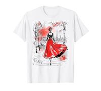 Balade Nocturne Parisienne Art Romantique Femmes Paris T-Shirt