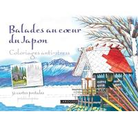 Balades au coeur du Japon Carnet coloriages carte postale