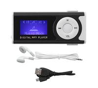 Baladeur Mp3 Enfant,Lampe de Poche MP3 de Sport BackClip LCD Mini Sn Lecteur Multimédia de Musique, Accessoires de Lecteur MP3 et MP4 Audition et écouteurs (Black)