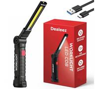 Baladeuse LED mécanicien rechargeable, lampe de travail aimantée 5 modes, 300 lumens, rotative 360° avec crochet et base magnétique, USB pour atelier, garage et auto