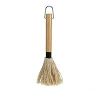 Balai à badigeonner pour barbecue avec long manche en bois et têtes en fibre de coton remplaçables, convient pour griller des steaks, de la volaille et du glaçage de pâtisserie (D)