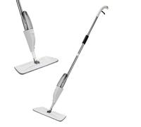 Balai à franges à tête rotative à 360° | Balai pulvérisateur avec 3 tampons lavables | Nettoyage humide et sec avec tampons en microfibre | Pour planchers en bois dur, vinyle dans la cuisine, le salon