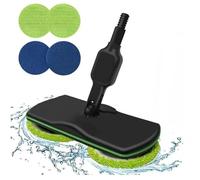 Balai à franges électrique sans fil, rotatif rechargeable, nettoyeur et polisseur avec 2 tampons en microfibre et 2 tampons de polissage pour sols durs, stratifié, bois, carrelage