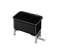 Balai à franges en plastique de grande capacité pour buanderie et sous-sol - Baignoire de lavage de sol mobile facile à drainer et à nettoyer (noir, taille M)