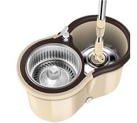 Balai À Franges Et Seau Essoreur À Pédale, Kit Balai Serpillère Et Seau Essoreur, Balai Serpillère Rotatif À 360° avec Seau Et 1 Remplaçable Tampon Microfibre, Ensemble Seau Et Balai De Nettoyage Sol