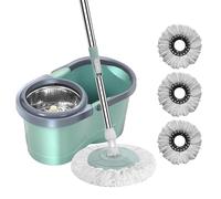 Balai À Franges Et Seau Essoreur, Vadrouille À Essorage Automatique, Vadrouille À Essorage avec Essoreuse, Ensemble De Seau pour Vadrouille Humide avec Rotation Automatique