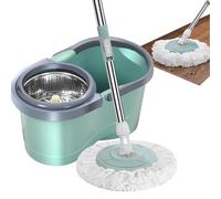 Balai À Franges Et Seau Essoreur, Vadrouille À Essorage Automatique, Vadrouille À Essorage avec Essoreuse, Ensemble De Seau pour Vadrouille Humide avec Rotation Automatique