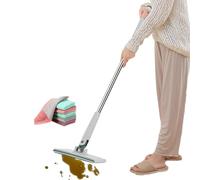 Balai à franges - Outil de nettoyage ménager mains libres, rotatif à 360 ° pour bois dur et carrelage, mécanisme de compression robuste, idéal pour les murs, plafonds, salle de bain, cuisine, lieu de
