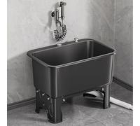 Balai à franges portable avec kit de vidange, grande capacité autoportant, pour une utilisation en intérieur et en extérieur, drainage rapide, idéal pour le garage et la cuisine