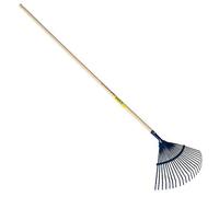 Balai à gazon dents plates emmanché