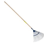 Balai à gazon dents rondes emmanché