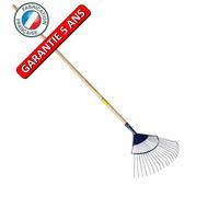 Balai à gazon professionnel dents rondes manche 1,50 m, pour le jardin et le potager