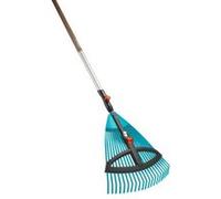 Balai à gazon réglable Combisystem de Gardena - promocion : balai avec dents élastiques réglables en plastique, largeur de travail 35 à 52 cm, travail sans oscillation (3099-30)