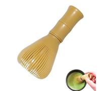 Balai à matcha en plastique, balai à matcha en résine, fouet à matcha en bambou, jaune, 6 x 6 x 12 cm, style français