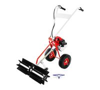 Balai à moteur 2 temps 1250 W Balayeuse à essence 43 cm³ Cylindrée 8500 tr/min Balai à essence 22,5 cm Diamètre de la tête de brosse avec lunettes de protection pour boulevards, pelouses