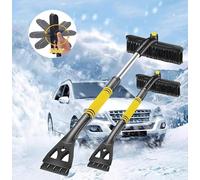 Balai à Neige, Gratte-Givre, 3 en 1 Brosse à Neige pour Voiture, Brosse à Neige Extensible Raclette Voiture Givre Brosse à Neige Détachable, pour Voitures,Camions,VUS et véhicules Récréatifs, Jaune