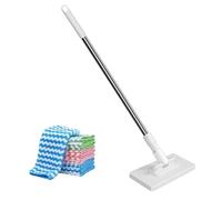 Balai À Parquets,avec Manche Long Réutilisable Et Plat | Set De Balai À Poussière pour Parquet - pour Maison Appartement Chambre Salle de Bain Salon Marbre
