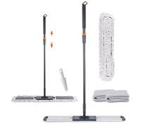 Balai à poussière pour sols en Bois Dur de 81,3 cm - Balai à poussière Industriel Commercial en Coton avec 3 tampons de Recharge supplémentaires - Manche de 155,7 cm de Long pour Le Nettoyage du