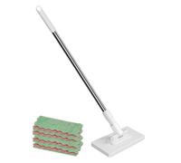 Balai à poussière | Serpillère avec chiffon pour le visage et 4 chiffons de rechange - Dispositif de serrage amovible pour enlever la poussière sur parquet, cuisine, salon
