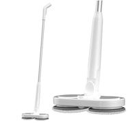 Balai à récurer électrique sans Fil, nettoyant de Sol Ultra léger pour carrelage en Bois Dur avec tampons lavables, Conception Facile à Monter et sans Flexion pour Le Nettoyage des Animaux Domestique