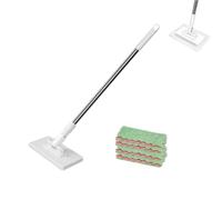 Balai à Vitesse Flash pour Nettoyer Les sols, vadrouille avec Changement Automatique de Tissu et tête rotative à 360°, avec 10 tampons de vadrouille, pour sols, Verre, poussière 2 Sets