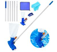 Balai Aspirateur Piscine,Aspirateur Piscine,Kit Nettoyage Piscine,2.1M Manche Telescopique Piscine(Type épais),Raccord en Métal Amélioré et Poils Latéraux,Brosse D'aspiration pour Piscine