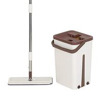 Balai Auto Nettoyant avec Seau Double Compartiment, Tête Pivotante et Lingettes Microfibre - Kit Mop Complet, 360°, Multifonctions