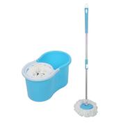 Balai avec Seau à Pédale, Balai Serpillière avec Seau Essoreur, Tête Pivotante 360°, Mops en Microfibre Lavables, pour Tous Types de Sols (Bleu)