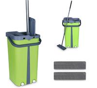 Balai - Balai pour ménage - Balai pour intérieur - Balai extérieur - Produit et Accessoire de Nettoyage Maison - Balai Plat Microfibre Systeme d'Essorage vert Cenocco CC9077-GN