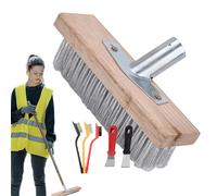 Balai-brosse d'extérieur, balai d'extérieur robuste, Tête de balai métallique robuste, Balai avec douille pour manche en bois, en métal pour jardin et terrasse, pour sols carrelés, utilisation e