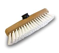 Balai Brosse Lave-Pont 22 cm en PPL Blanc | Monture Bois | pour Laver, récurer Les ponts, Les carrelages et Les sols | Douille vissante Plastique | sans Manche | Kibros 1110b