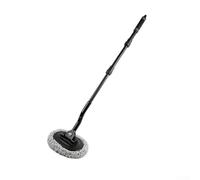 Balai chenille de nettoyage de voiture avec tête de brosse flexible et poignée télescopique courbée à 15 degrés en aluminium pour une couverture complète