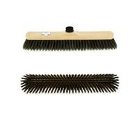 Balai Coiffeur Pour Ménage et Intérieur - Produit et Accessoire de Nettoyage - Soie Grise 38 cm - Support Polypro Caramel - Douille à Vis