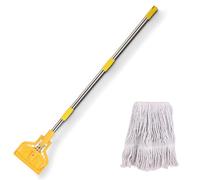 Balai Commercial en Coton Industriel Robuste avec Manche en métal de 154,9 cm de Long pour la Maison, Le Garage, Le Bureau, l'atelier, Le carrelage, Le Nettoyage du Sol de l'entrepôt, 1 Paquet