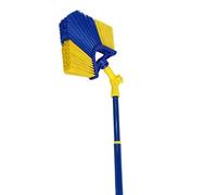 Balai d'angle télescopique pour gouttière - 4 m - Manche télescopique avec Filetage à vis - Poils en Plastique lavables