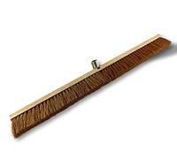 Balai d'atelier Type cantonnier | Piste Extérieur | Longueur 100 cm | Garnissage Brosse Fibre Coco Naturel | Semelle Bois | Douille métal boulonnée Ø 28 mm | sans Manche | Kibros 2090