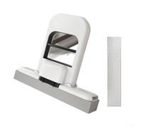 Balai de bureau portable pliable avec mécanisme d'éponge auto-pressante pour nettoyage à sec et humide - Compact 15 x 13 x 3 cm - Brosse de nettoyage en plastique pour la maison (noir)